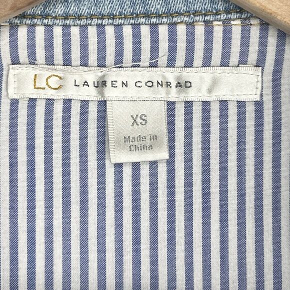 LC LAUREN CONRAD STRETCH DENIM BUTTON DOWN JACKET MISSES SIZE XS - Picture 3 of 7